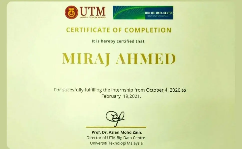 Internship Certificate